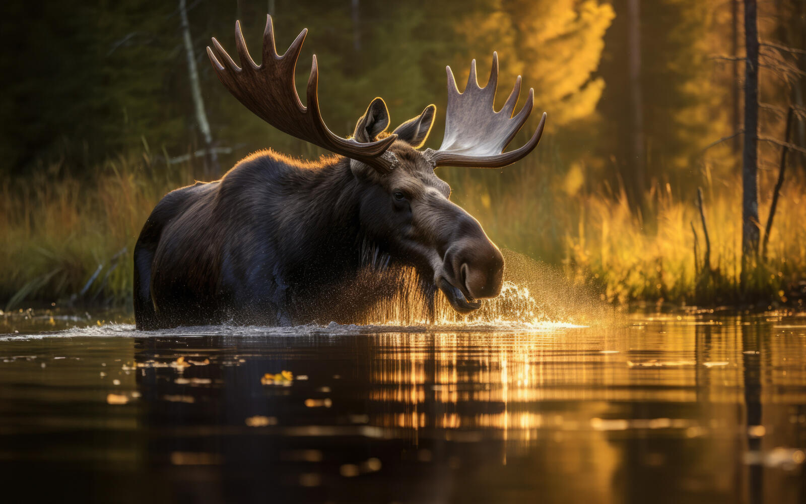 Free photo Moose on the lake