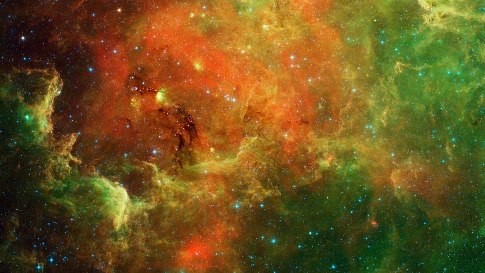 Бесплатное фото Космическая зеленая туманность