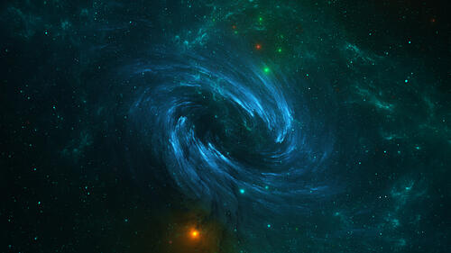 Черная дыра всасывает в себя окружающий космос