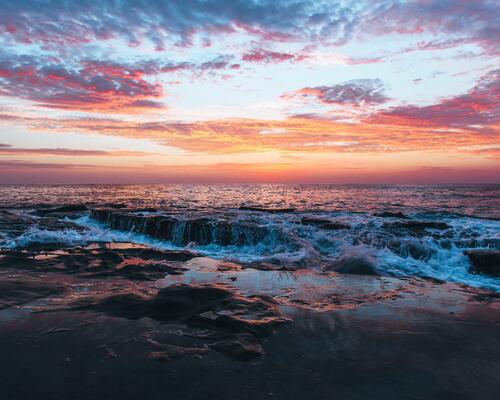 Sunset on the sea for desktop