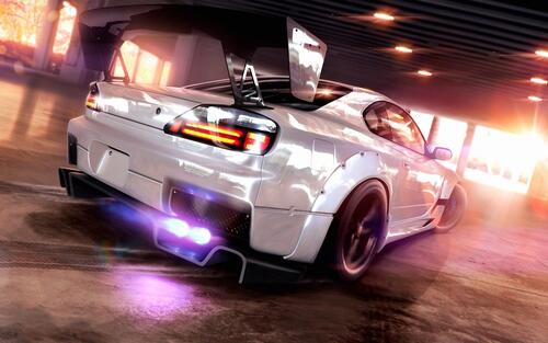 Rendering of Nissan Silvia S15 in drifting