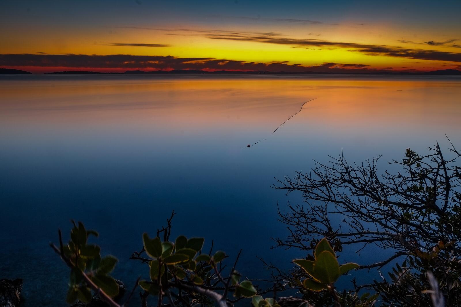Бесплатное фото Красивый закат на речке